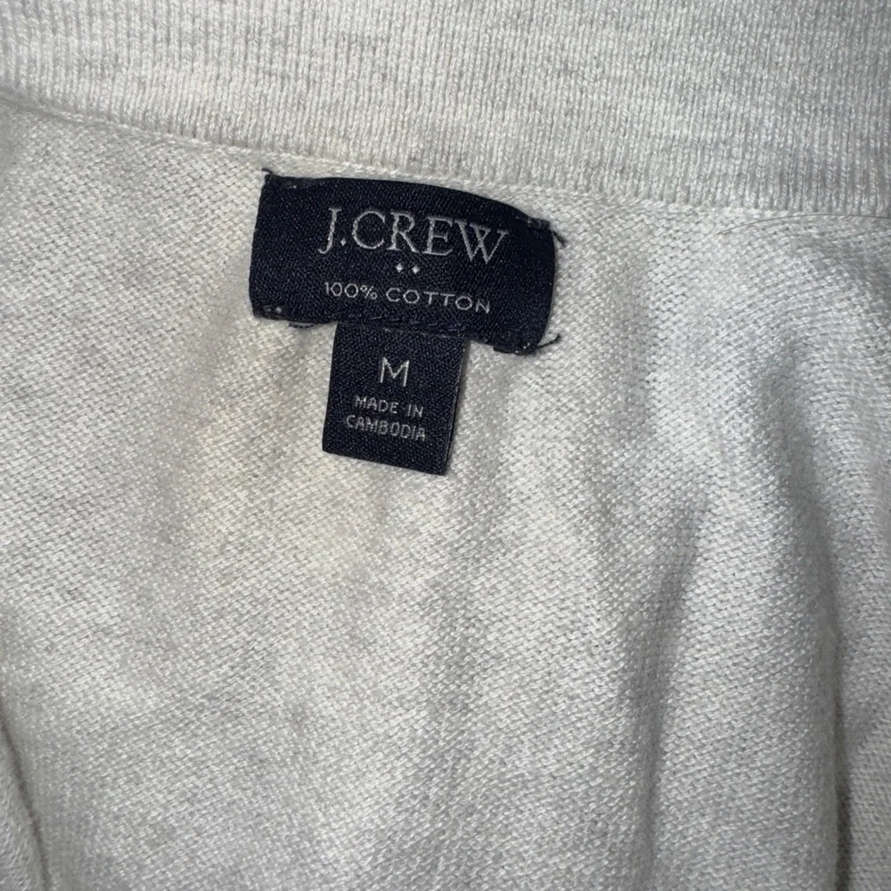 J.Crew 100% Cotton Knit Open-Collar Polo Men’s Medium – Cream Beige